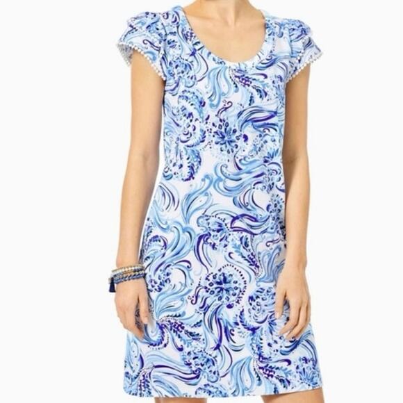 Lilly Pulitzer Bridgitte Cotton Shift Dress Resort White Don't Be Jelly XXS - Picture 6 of 16